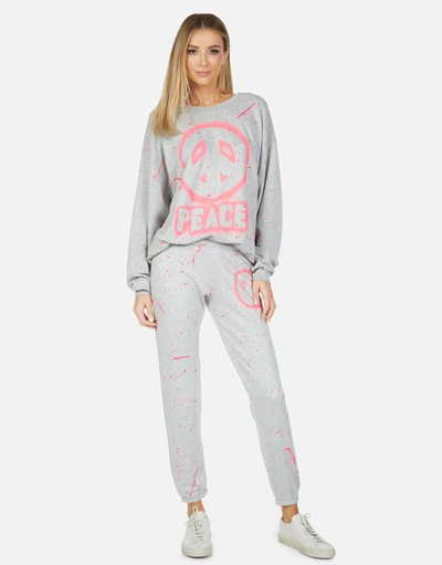Lauren Moshi Brynn Airbrush Peace In Heather Grey