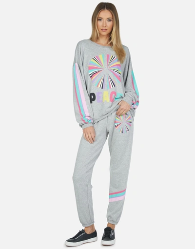 Lauren Moshi Brynn Rainbow Ray Peace In Heather Grey