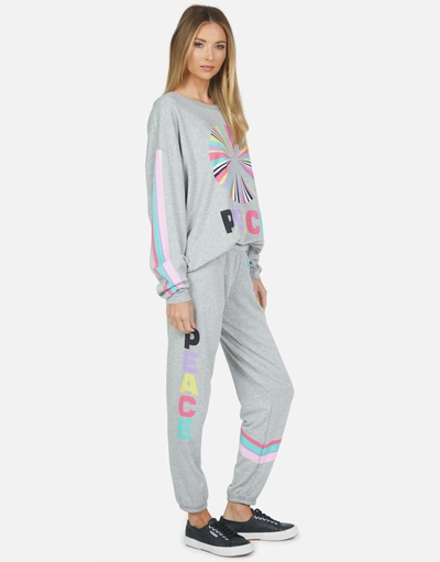 Lauren Moshi Brynn Rainbow Ray Peace In Heather Grey