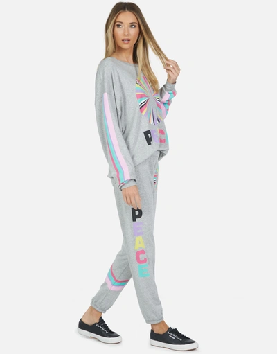 Lauren Moshi Brynn Rainbow Ray Peace In Heather Grey
