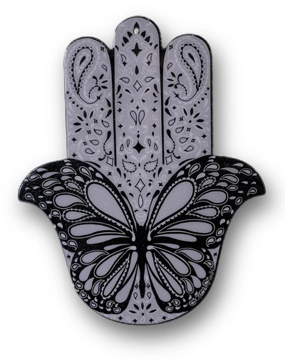 Shop Lauren Moshi Butterfly Hamsa In 16x13