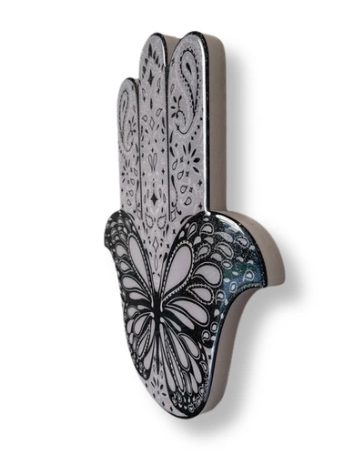 Shop Lauren Moshi Butterfly Hamsa In 16x13