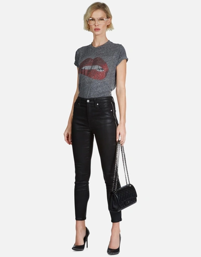 Lauren Moshi Capri Crystal Biting Lip In Heather Grey
