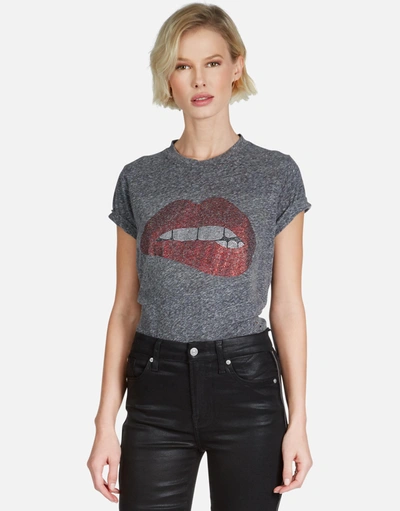 Lauren Moshi Capri Crystal Biting Lip In Heather Grey