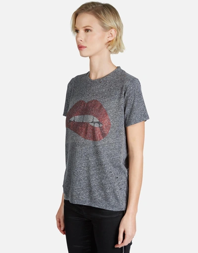 Lauren Moshi Capri Crystal Biting Lip In Heather Grey