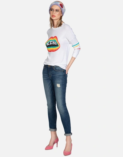 Lauren Moshi Chrissy Rainbow Kiss Lip In White
