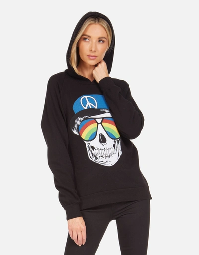 Lauren Moshi Corbin Rainbow Peace Skull In Black