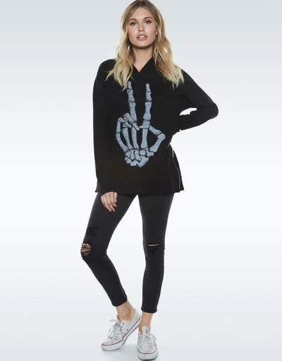Shop Lauren Moshi Corbin Skeleton Peace In Black
