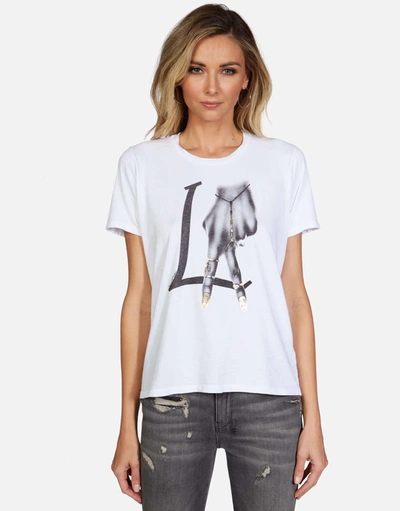 Lauren Moshi Croft La Peace Finger In White