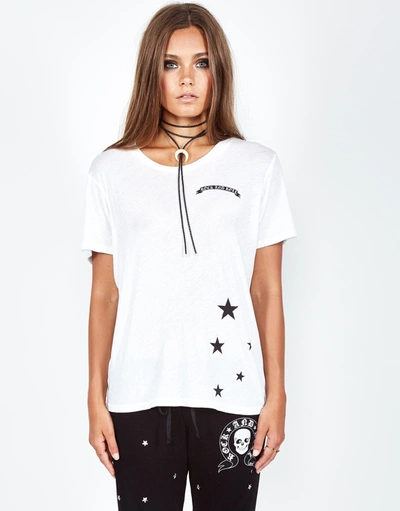 Lauren Moshi Croft R & R Skull Stars In White