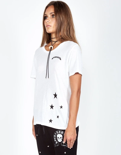 Lauren Moshi Croft R & R Skull Stars In White