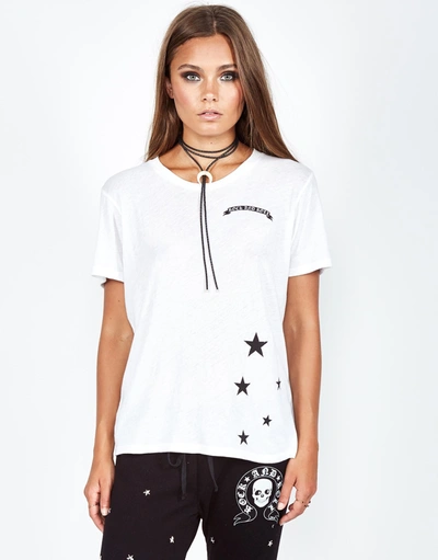 Lauren Moshi Croft R & R Skull Stars In White