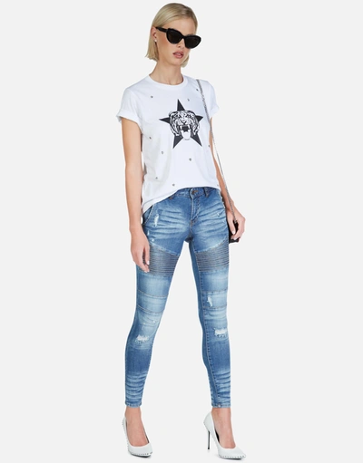 Lauren Moshi Croft Star Tiger In White
