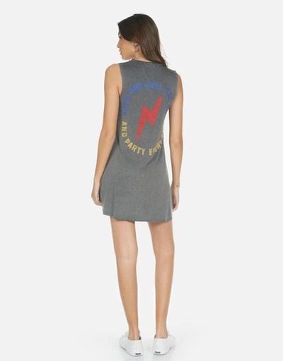 Lauren Moshi Deanna Kiss Lip Dress In Pigment Black In Gray