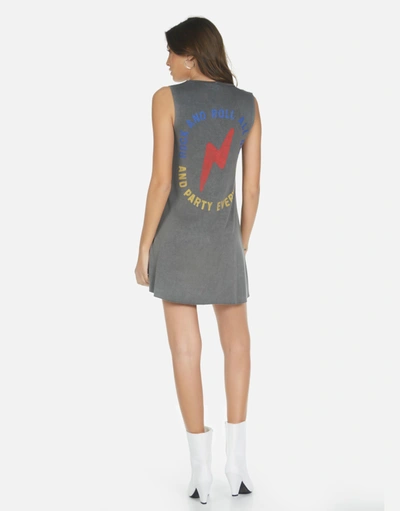 Lauren Moshi Deanna Kiss Lip Dress In Pigment Black In Gray