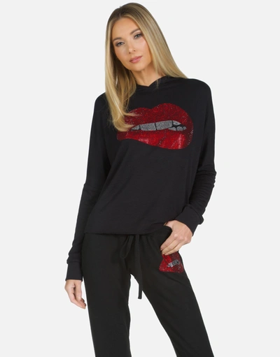 Lauren Moshi X Delilah X Crystal Biting Lip In Black