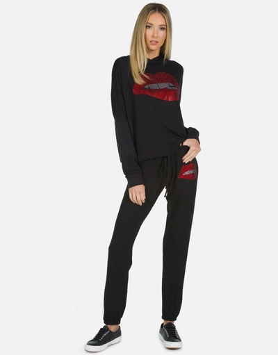 Lauren Moshi X Delilah X Crystal Biting Lip In Black