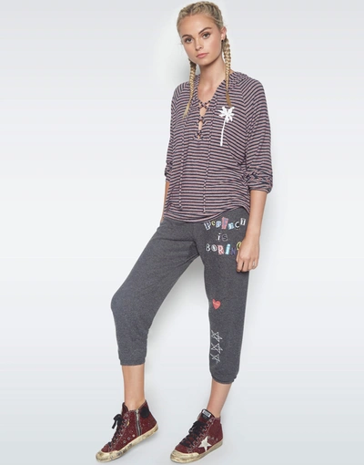 Lauren Moshi Demo Cali Solid Beach & Sun In Navy Stripe