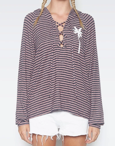 Lauren Moshi Demo Cali Solid Beach & Sun In Navy Stripe