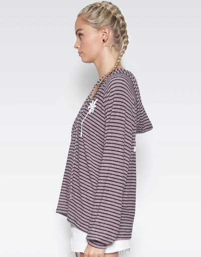 Lauren Moshi Demo Cali Solid Beach & Sun In Navy Stripe
