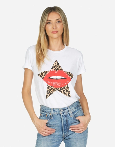 Shop Lauren Moshi Edda Leopard Star Lip In White