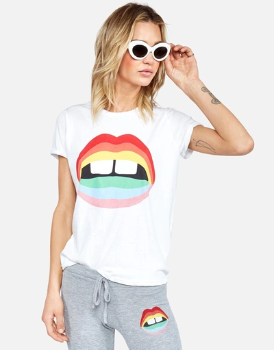 Lauren Moshi Edda Rainbow Gap Mouth In White