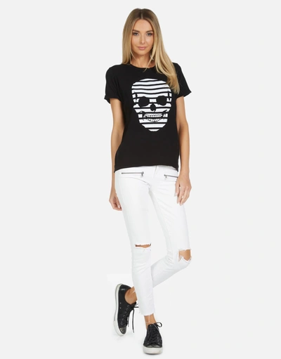 Lauren Moshi Edda Stripe Skull In Black