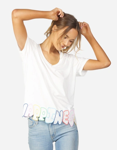 Shop Lauren Moshi Elara Happiness Embroidery In Milk