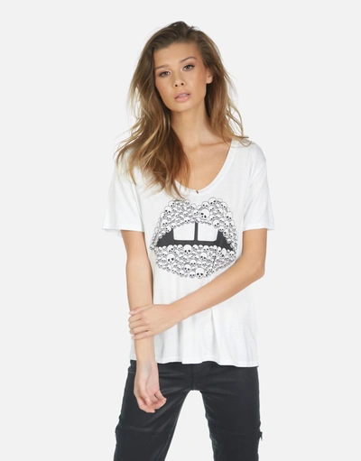 Lauren Moshi Elara Skull Lip In White