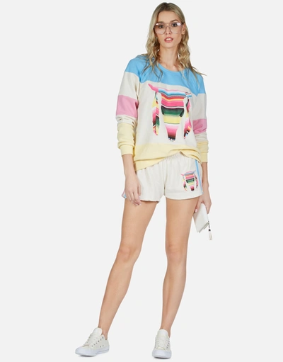 Lauren Moshi Erica Striped Bull In Ivory Lace Multi