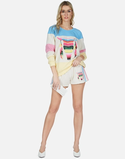 Lauren Moshi Erica Striped Bull In Ivory Lace Multi