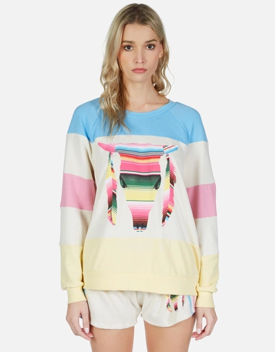 Lauren Moshi Erica Striped Bull In Ivory Lace Multi