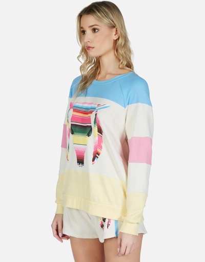 Lauren Moshi Erica Striped Bull In Ivory Lace Multi