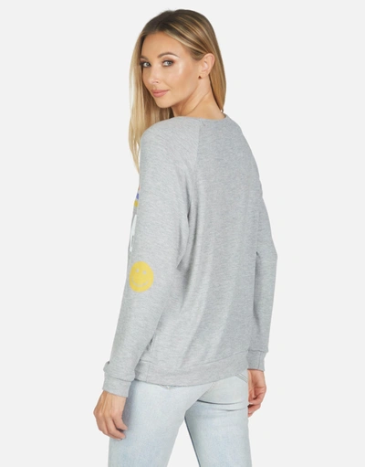 Lauren Moshi Everly Peace Love Stripe In Heather Grey
