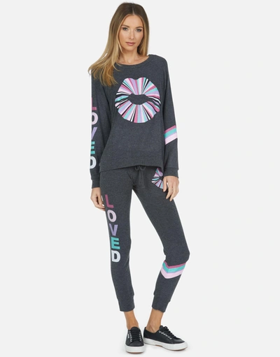 Lauren Moshi Everly Rainbow Ray Lip In Heather Black