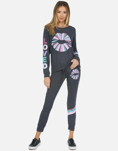 Lauren Moshi Everly Rainbow Ray Lip In Heather Black