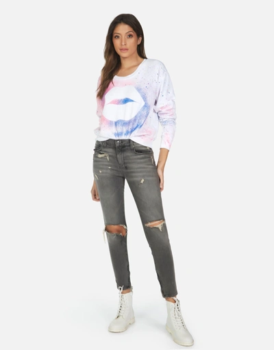 Lauren Moshi Farrah Galaxy Lip In White Galaxy Splatter
