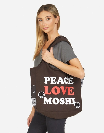 Shop Lauren Moshi Fatima Peace Love Moshi In Onyx/ Black Bandana