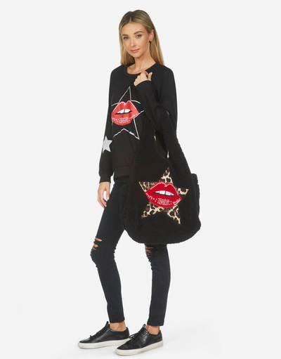 Lauren Moshi Galilea Leopard Star Lip Patch In Black Leopard