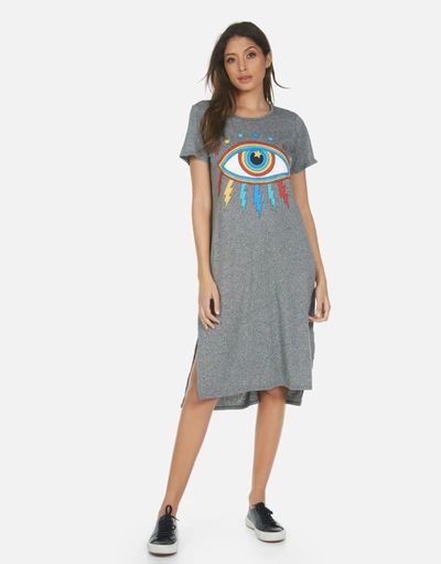 Lauren Moshi Genesis Rainbow Lightning Eye In Heather Grey