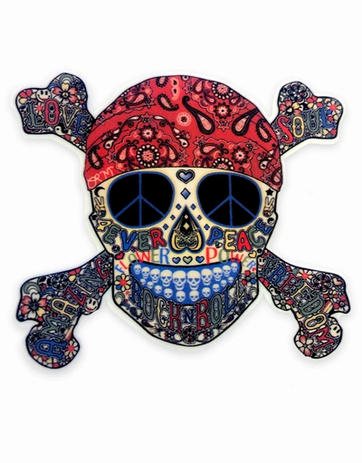 Lauren Moshi Xr Hippie Skull Sticker In White