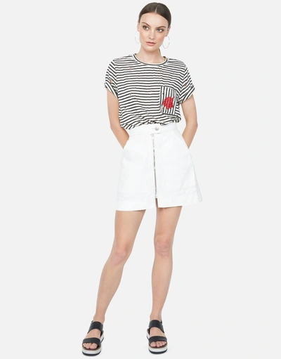 Lauren Moshi Iris Arrow Rose In Creme Stripe