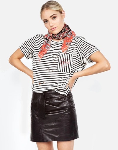Lauren Moshi Iris Love / Brat Heart In Brat Stripe Black