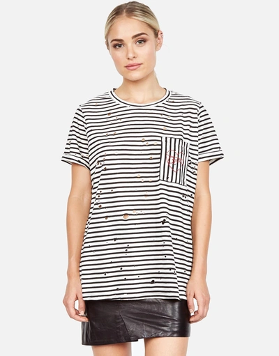 Lauren Moshi Iris Love / Brat Heart In Brat Stripe Black