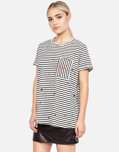 Lauren Moshi Iris Love / Brat Heart In Brat Stripe Black