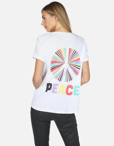 Lauren Moshi Iris Rainbow Ray Peace In White