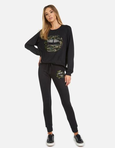 Lauren Moshi Jess Camo Lip In Black