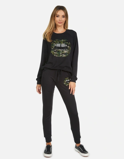 Lauren Moshi Jess Camo Lip In Black