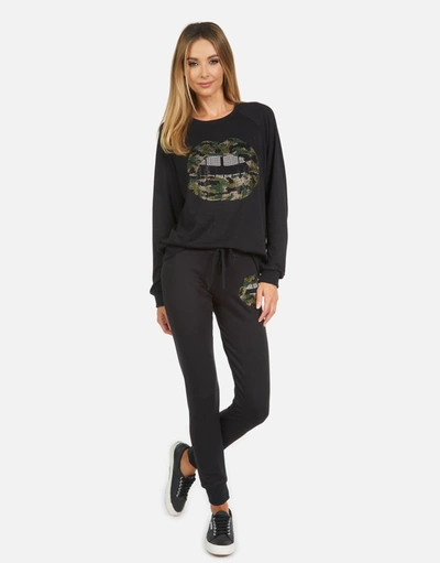 Lauren Moshi Jess Camo Lip In Black