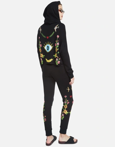 Lauren Moshi Jess Floray Eye Love Sweatpants In Black
